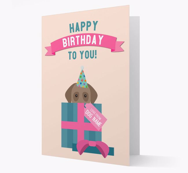 Personalized 'Happy Birthday to you! Love {dogsName}' Card